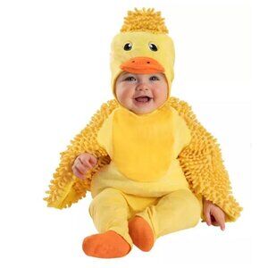 Spirit Halloween Baby Fuzzy Duckling Belly Costume Size 6-12 Months